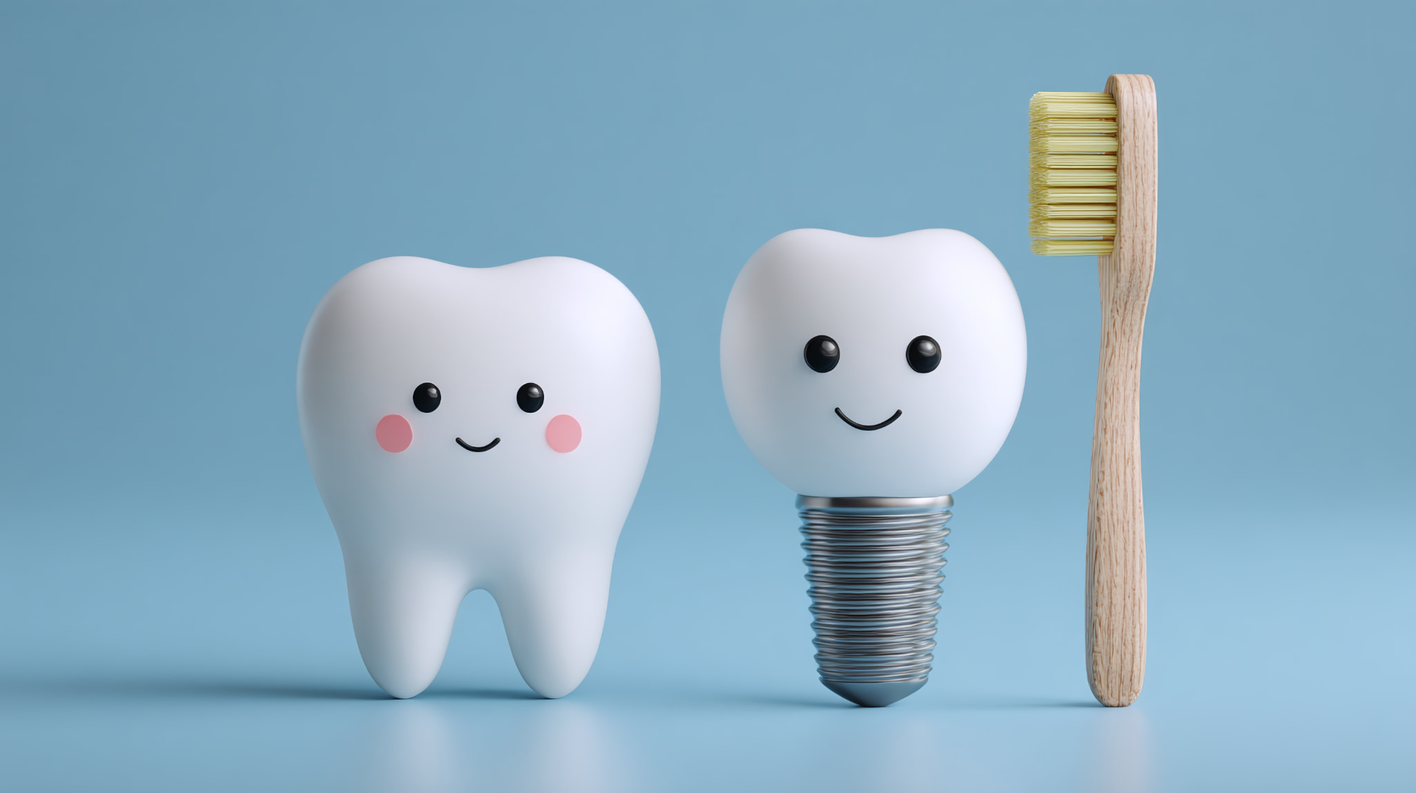 インプラント治療後の歯磨きのイメージ